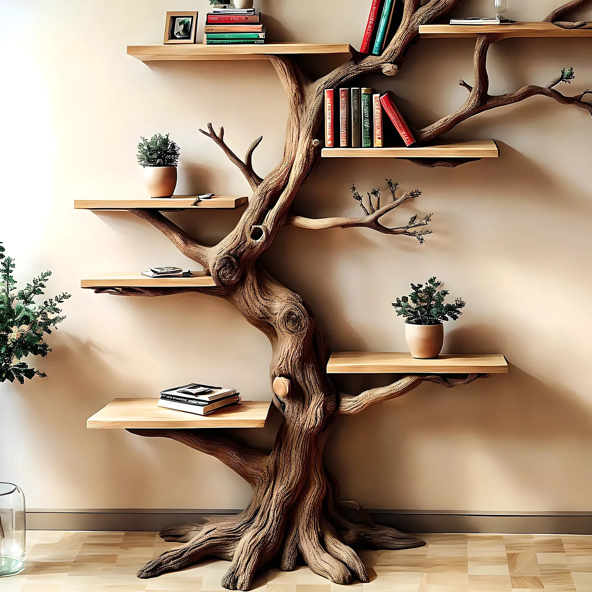 Tree Shaped Decorative Shelf Unique Organizer for Kids Books